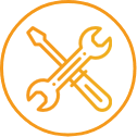 A simplified icon depicting an air conditioner installation.