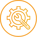 A professional repair icon depicting a skilled technician fixing an air conditioning unit.